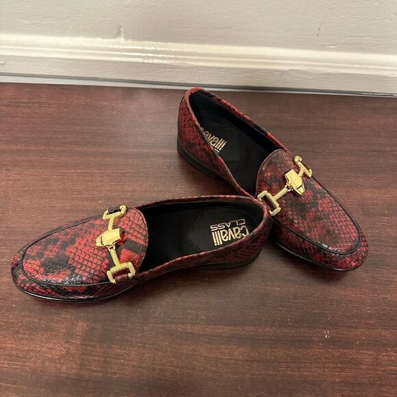 Roberto Cavalli snakeskin embossed horsebit leather slip-on loafer size EU 35 - Picture 9 of 15